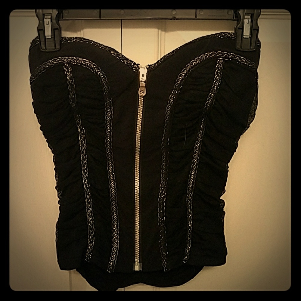 Black strapless top